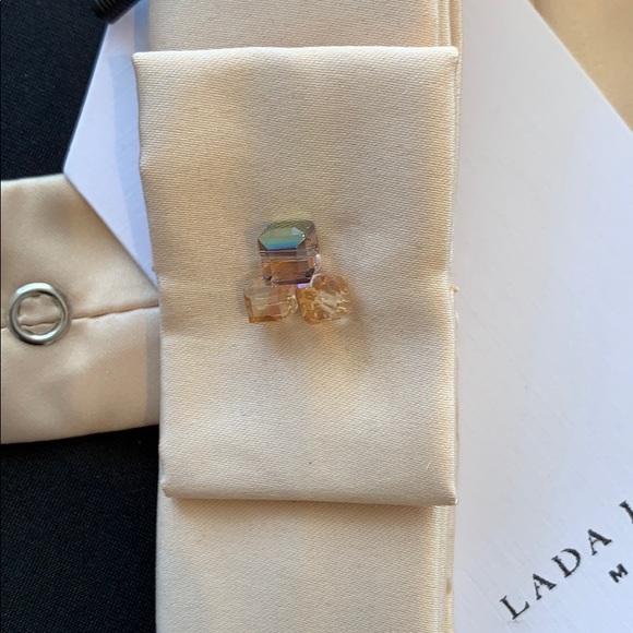 Cream bow silk belt - Picture 3 of 3